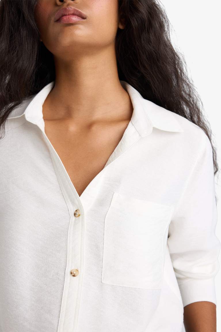 Regular Fit Shirt Collar Long Sleeve Shirt