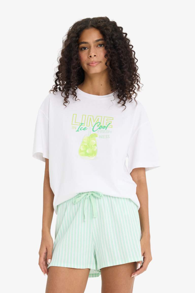 Regular Fit Şort Pijama Alt-Fall in Love-
