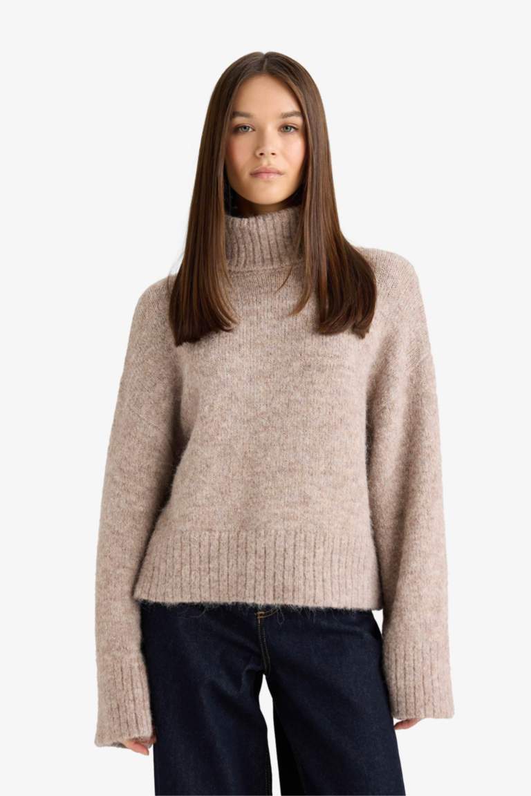 Coool Oversize Geniş Kalıp Balıkçı Yaka Kazak