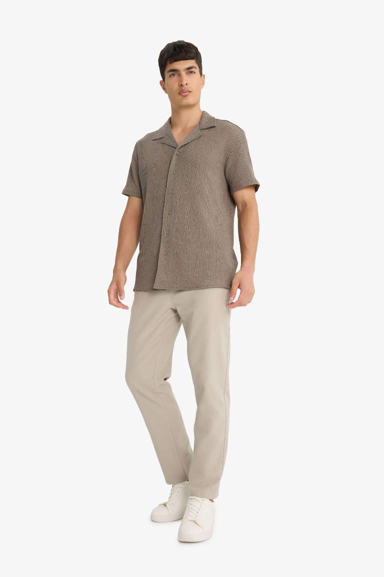 Jogger Fit Beli Bağcıklı Lastikli Cepli Pamuklu Dokulu Pantolon