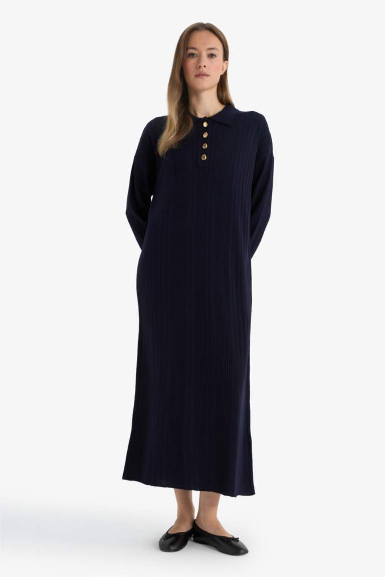 فستان تريكو كم طويل