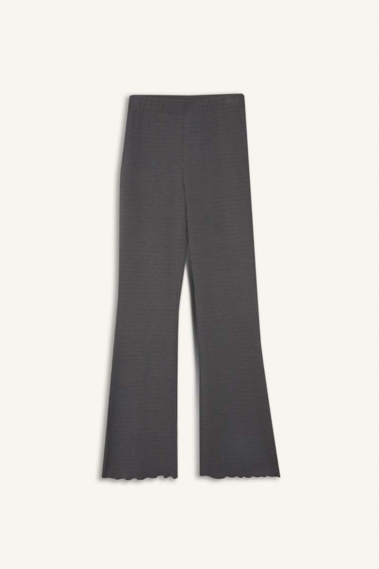 Pantalon patte d'éléphant gris basique Coupe évasée