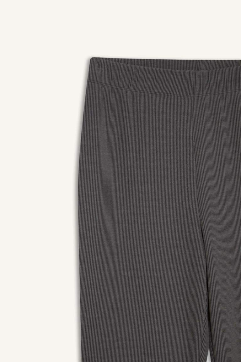 Pantalon patte d'éléphant gris basique Coupe évasée