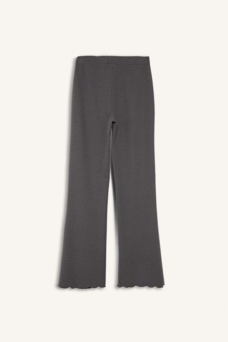 Pantalon patte d'éléphant gris basique Coupe évasée