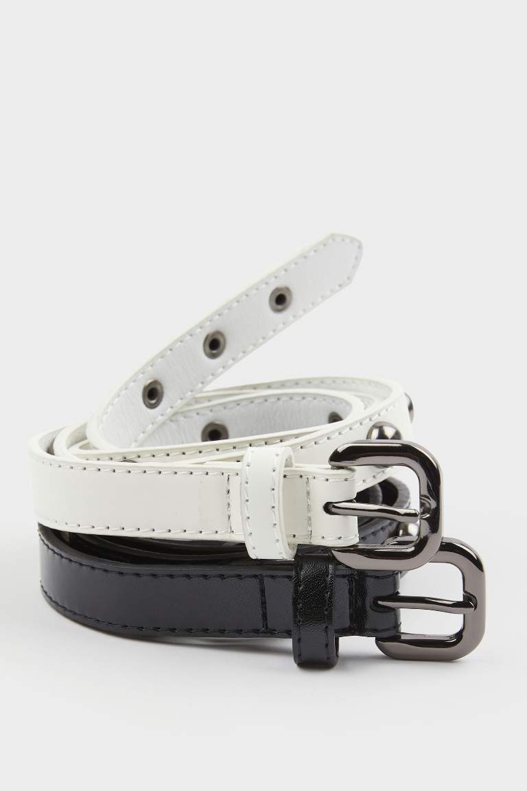 Kadın Suni Deri 2'li Günlük Kemer