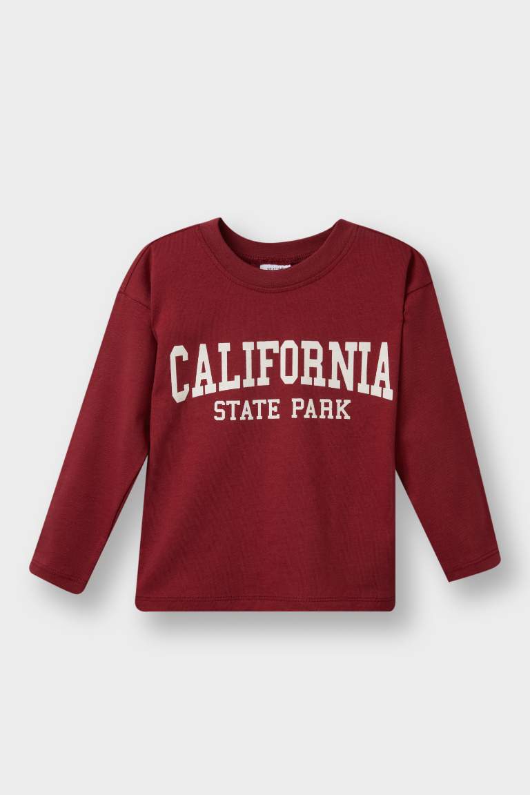 Baby Boy Regular Fit Crew Neck Slogan Printed 2 Piece T-Shirt