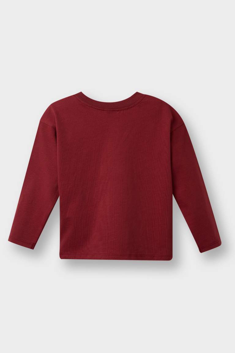 Baby Boy Regular Fit Crew Neck Slogan Printed 2 Piece T-Shirt