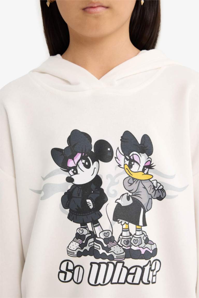 Girl Disney Mickey & Minnie Oversize Fit Hooded Sweatshirt