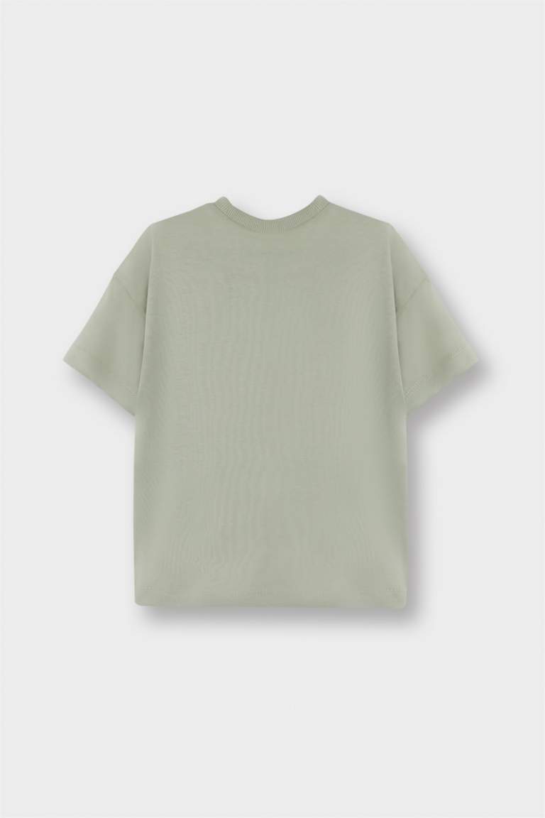 Kız Bebek Bisiklet Yaka Çiçekli Kısa Kollu Tişört