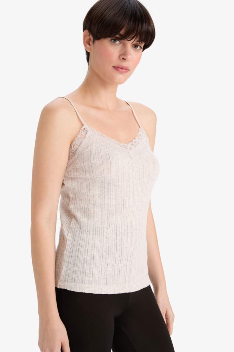 Dantel Detaylı Ribana Atlet-Fall in Love