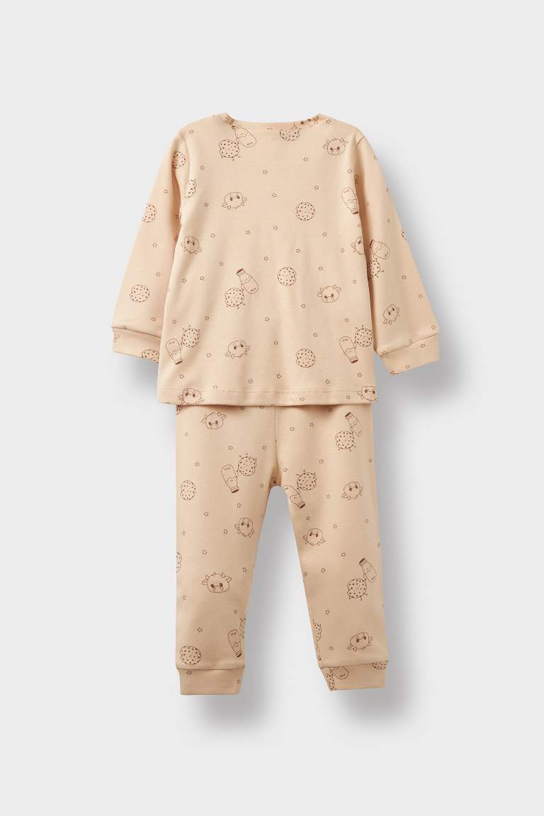 Baby Boy Milk Printed Cotton 2 Piece Pajama Set