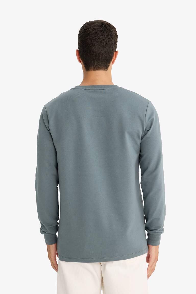 Slim Fit Crew Neck Sweatshirt Fabric T-Shirt