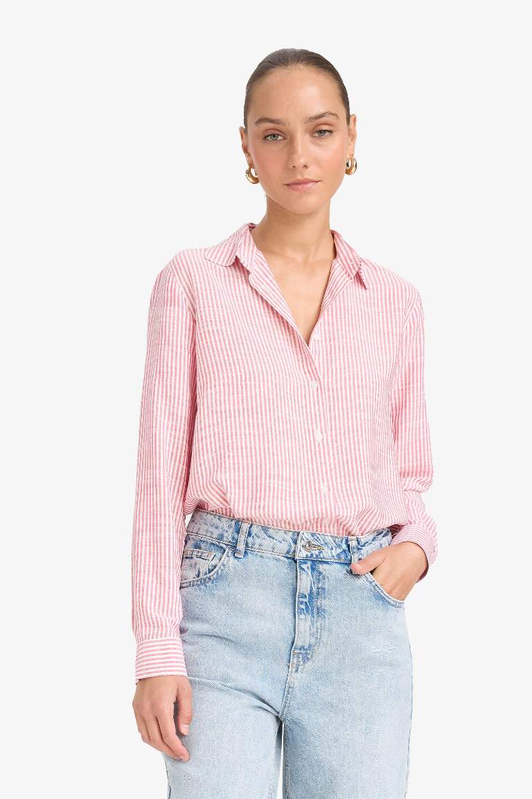 Regular Fit Shirt Collar Long Sleeve Shirt
