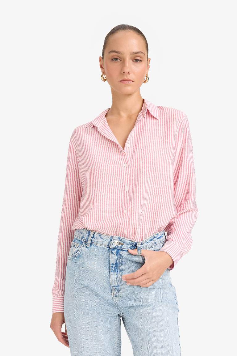 Regular Fit Shirt Collar Long Sleeve Shirt