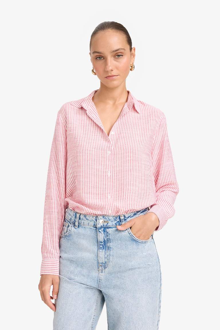 Regular Fit Shirt Collar Long Sleeve Shirt