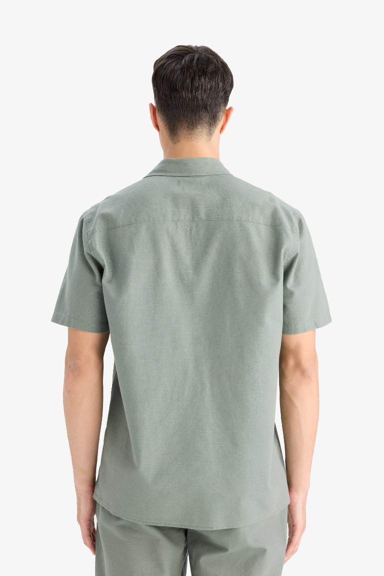 Regular Fit Polo Neck Cotton Short Sleeve Shirt