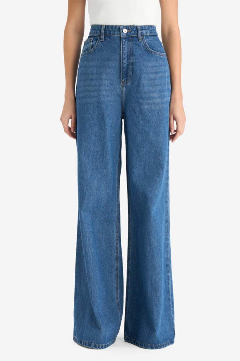 Wide Leg Yüksek Bel Uzun Jean Pantolon