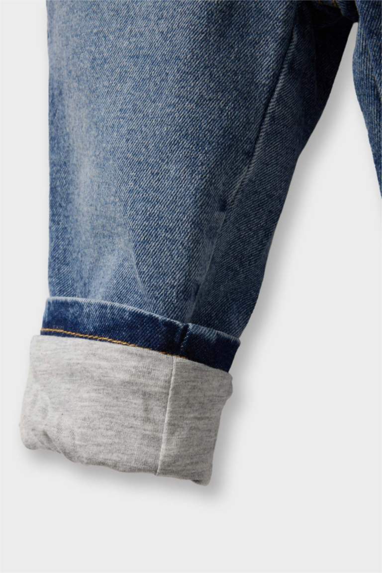 Erkek Bebek Beli Bağcıklı Jean Pantolon