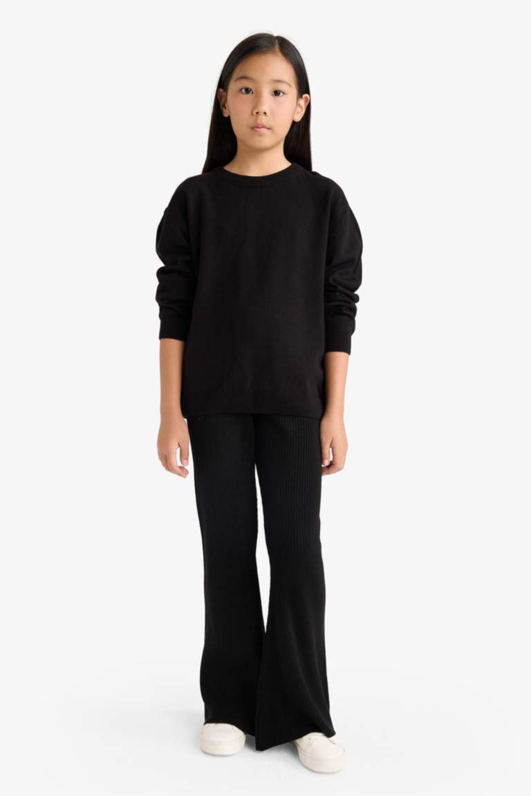 Girl Elastic Waist Flare Fit Trousers