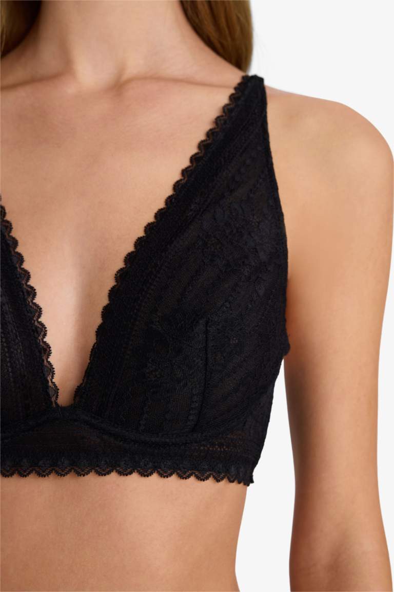 Bağcıklı Dantelli Kapsız Pedsiz Balenli Bralet Fall in Love
