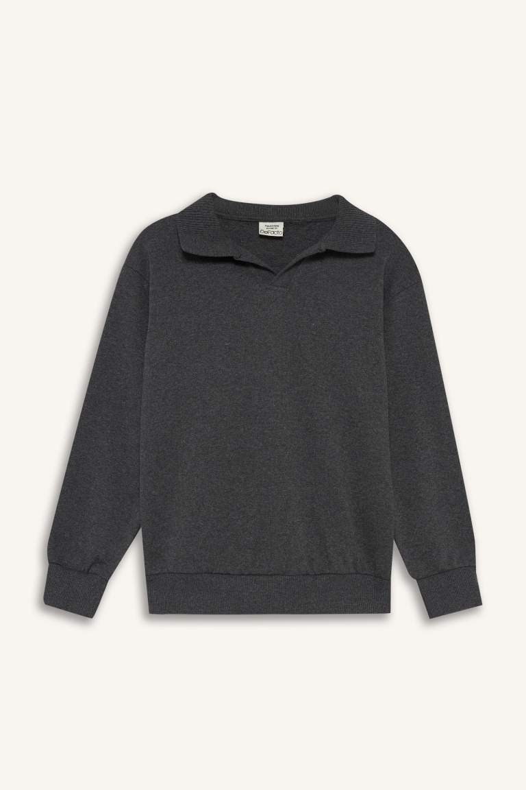 Erkek Çocuk Apaş Yaka Sweatshirt