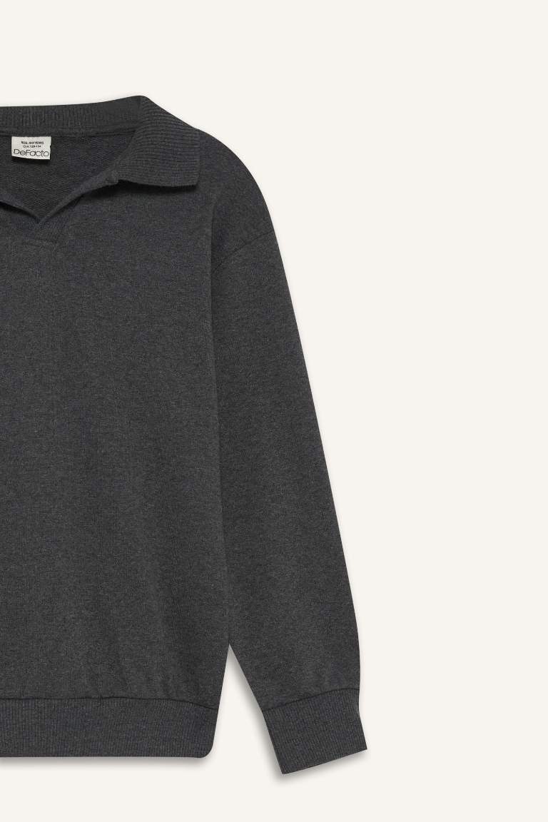 Erkek Çocuk Apaş Yaka Sweatshirt