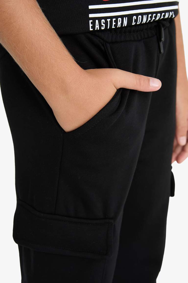 Erkek Çocuk Beli Lastikli Kargo Eşofman Altı