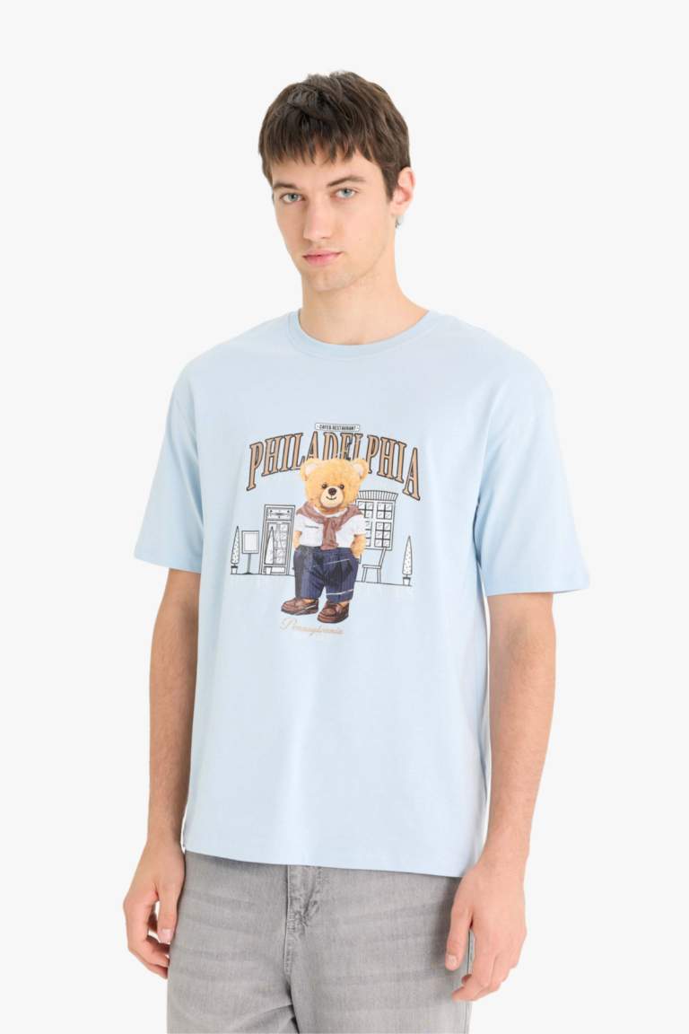 Cotton Boxy Fit Crew Neck Printed T-shirt