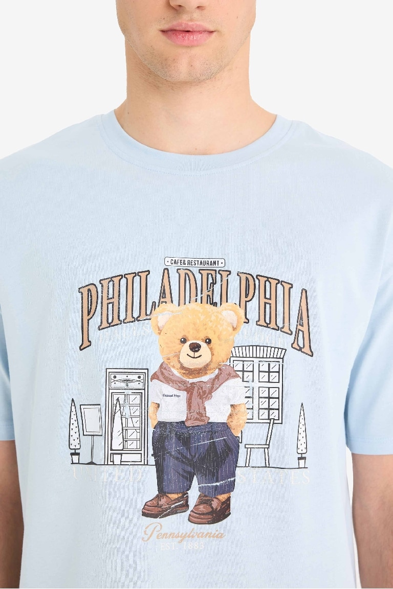 Cotton Boxy Fit Crew Neck Printed T-shirt