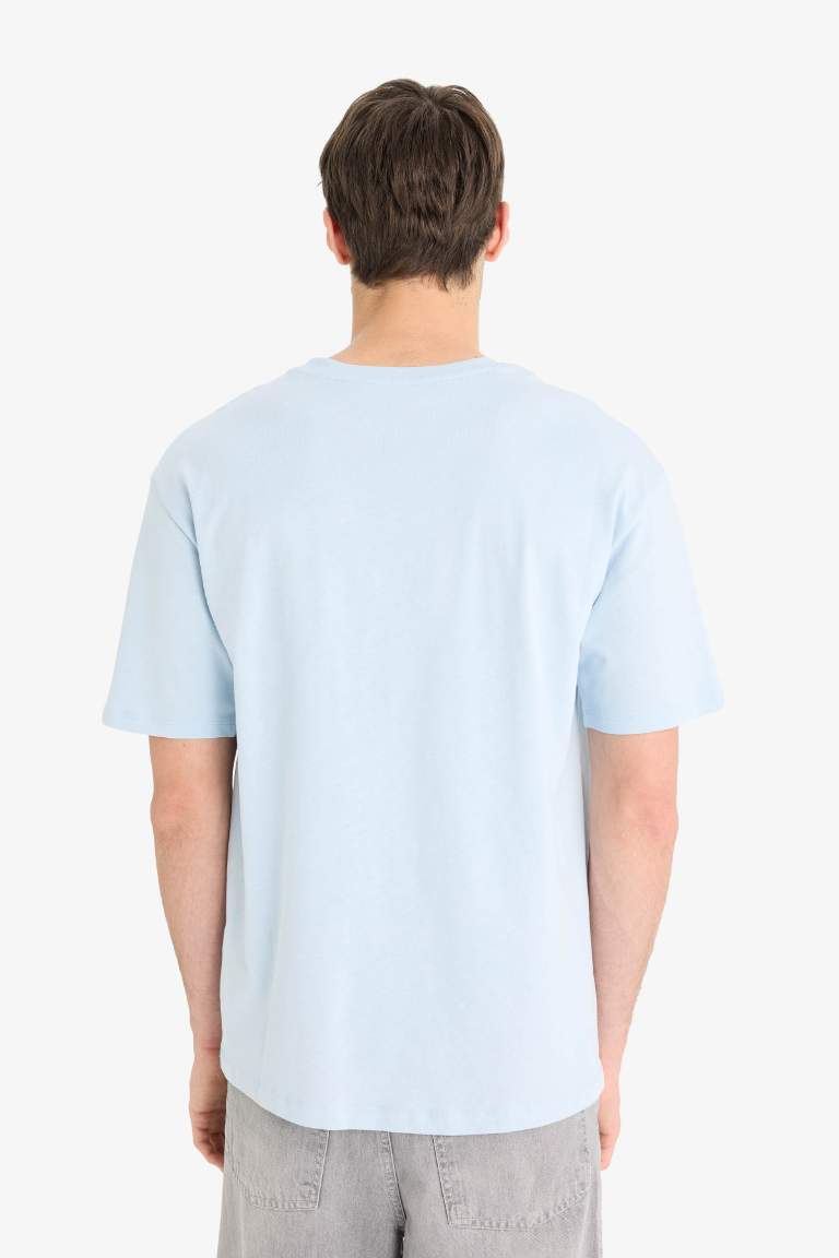 Cotton Boxy Fit Crew Neck Printed T-shirt