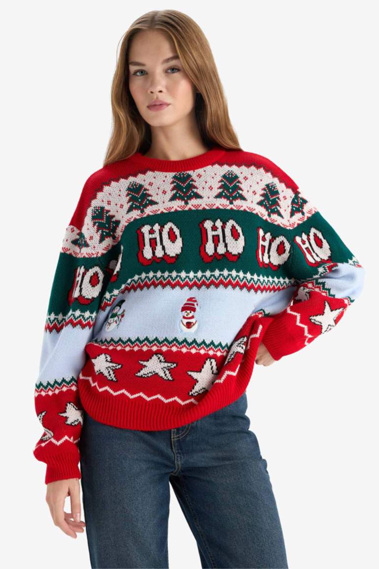 Regular Fit Crew Neck Christmas Pullover