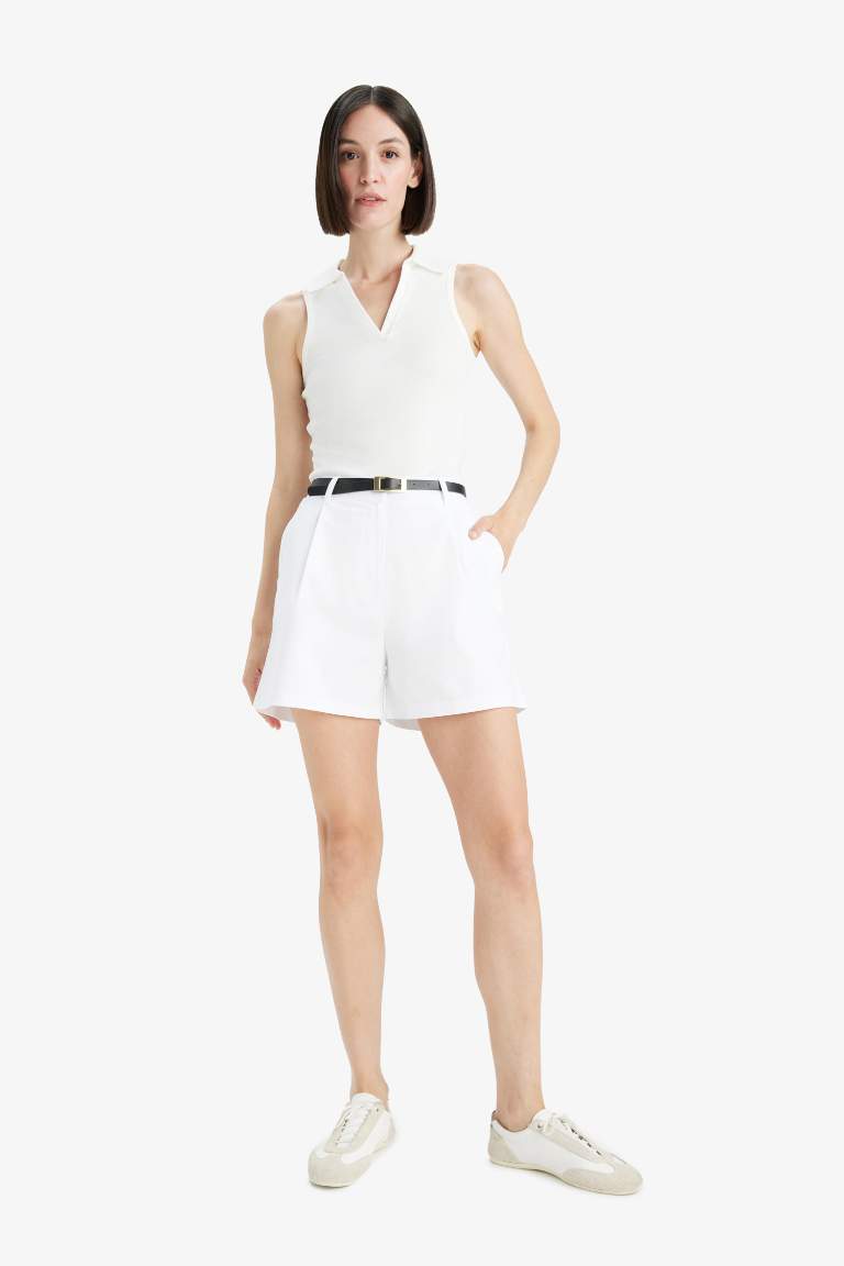 Slim Fit Dar Kesim Polo Yaka Ribana Atlet