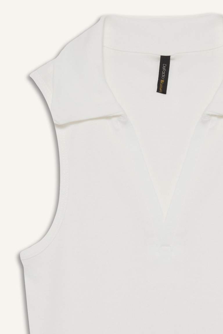Slim Fit Dar Kesim Polo Yaka Ribana Atlet