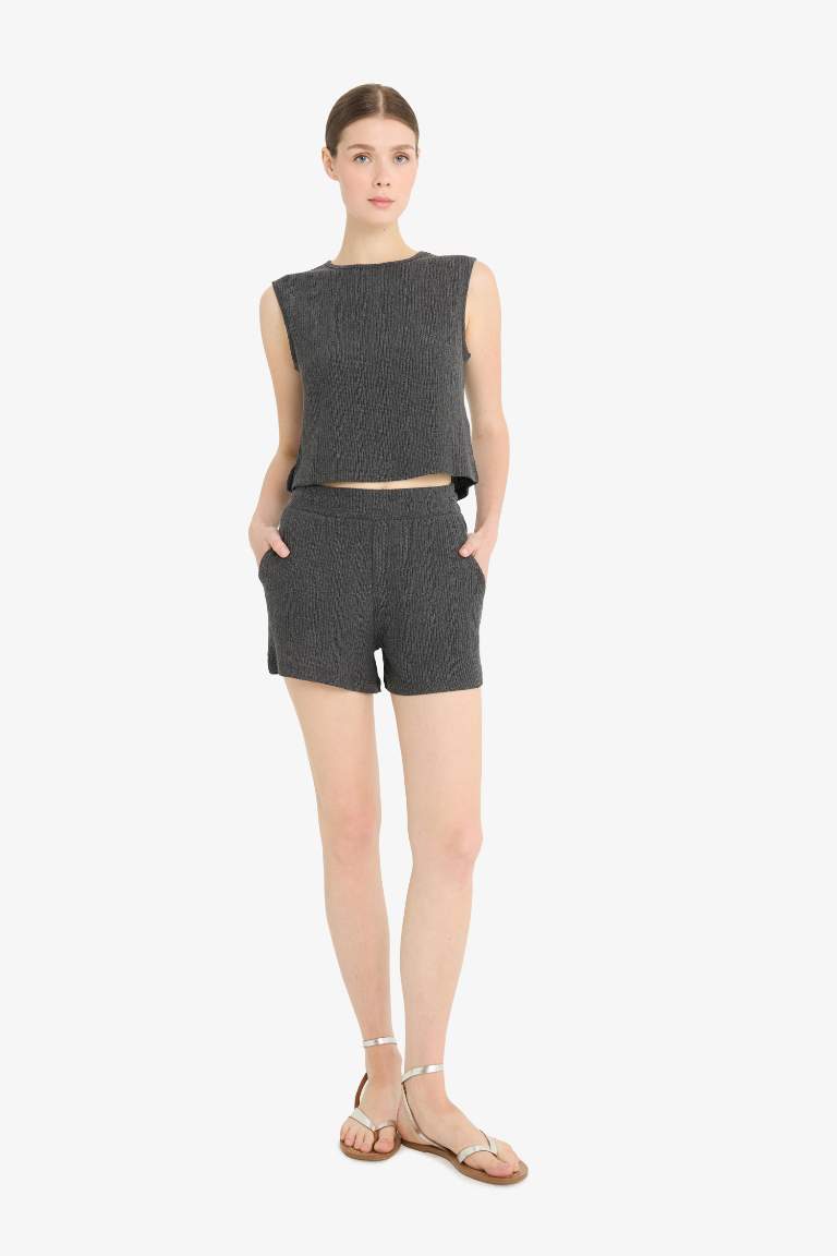 Boxy Fit Bisiklet Yaka Bürümcük Atlet