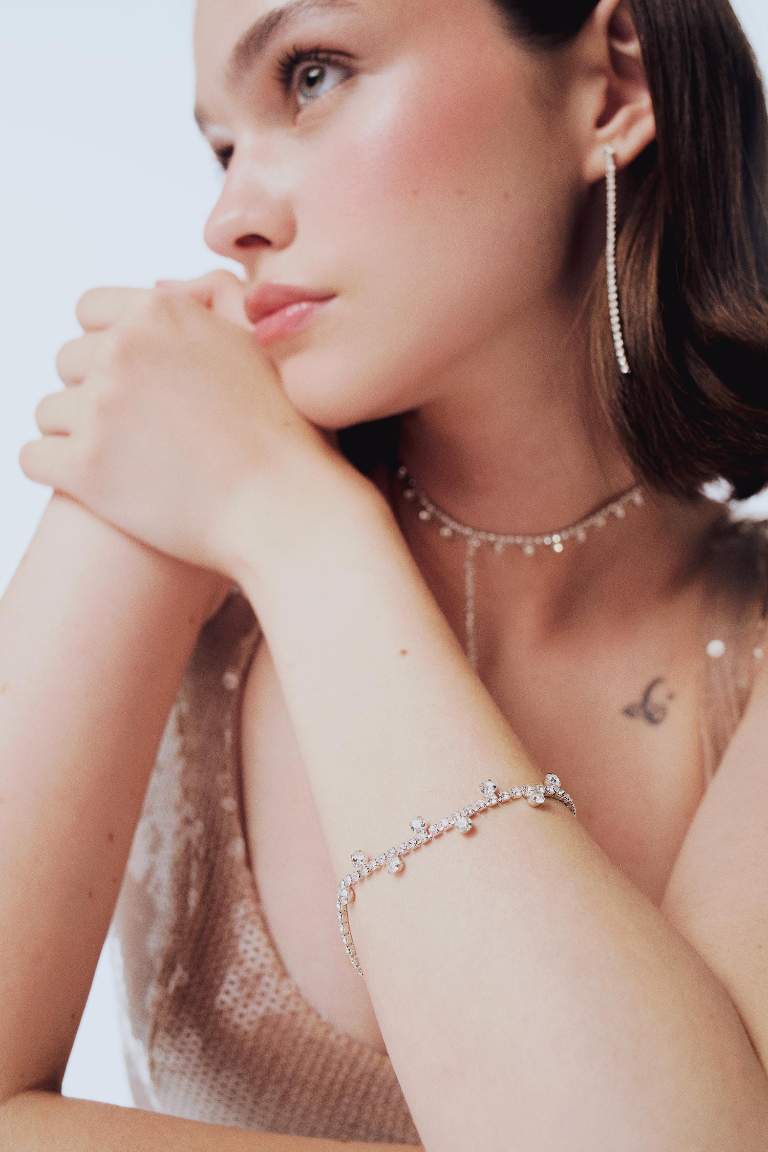 DCEY x DeFacto Kadın Taşlı Kolye Küpe Bileklik Seti