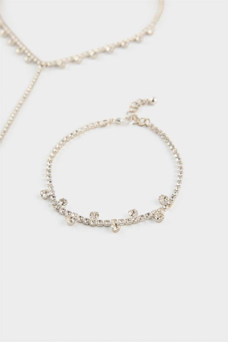 DCEY x DeFacto Kadın Taşlı Kolye Küpe Bileklik Seti