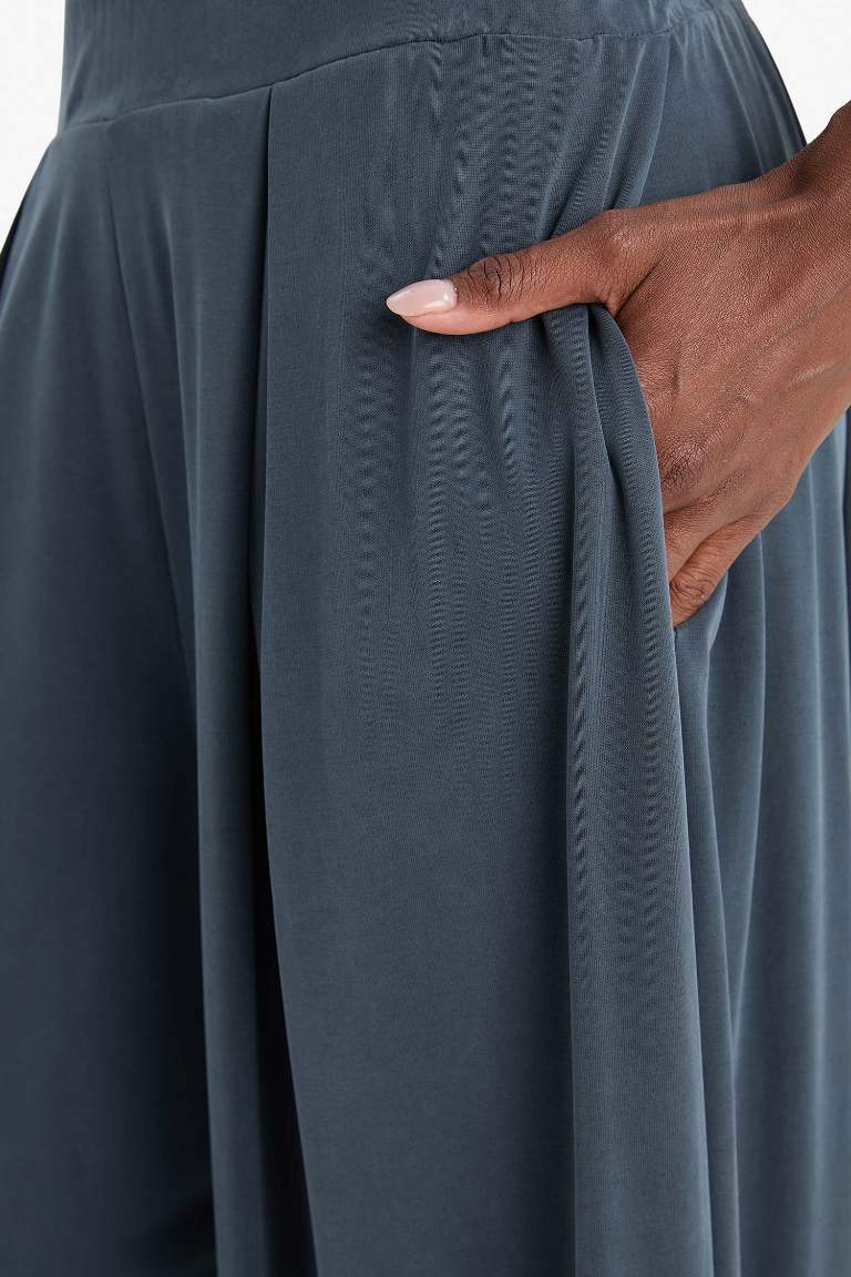 DeFactoFit Oversize Geniş Kalıp Standart Boy Modal Pantolon