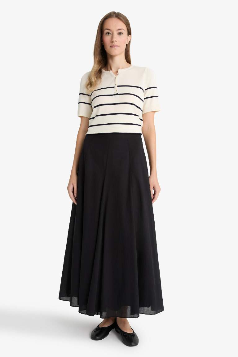 A Cut Voile Maxi Skirt