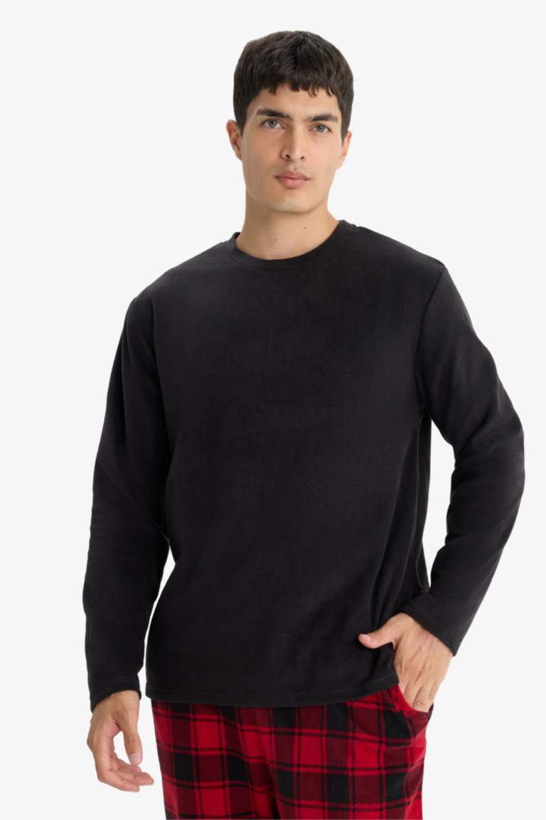 Ensemble Pyjama en polaire Top à manches longues et Pantalon à carreaux