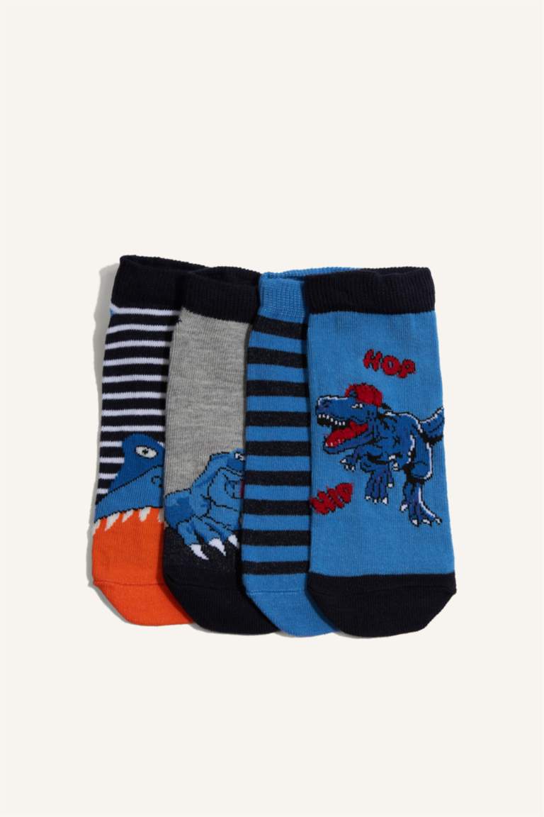 شرابات قصير اولادي قطن مطبوع - 5 قطع