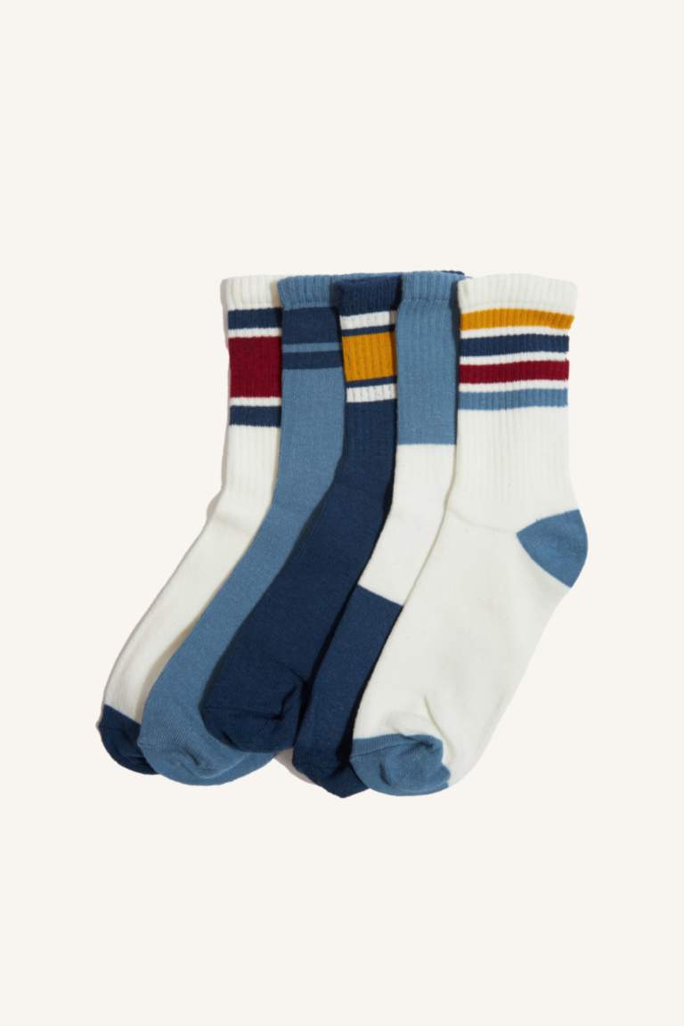 Boy 5 Piece Cotton Long Socks