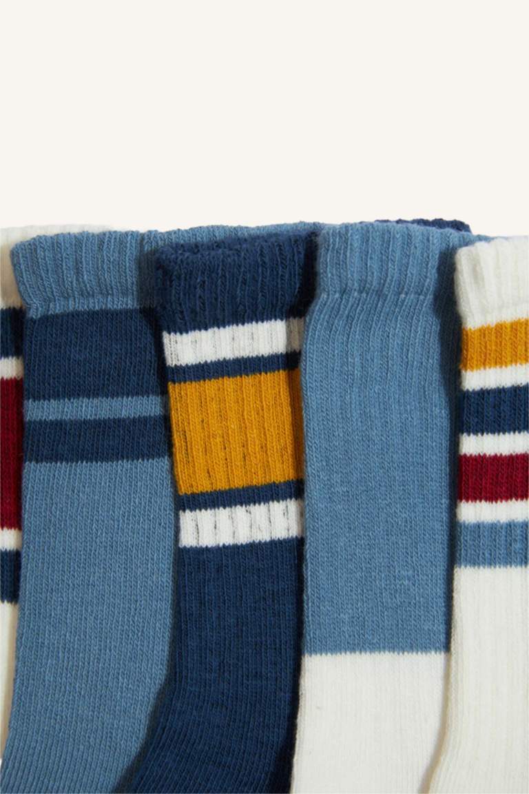 Boy 5 Piece Cotton Long Socks