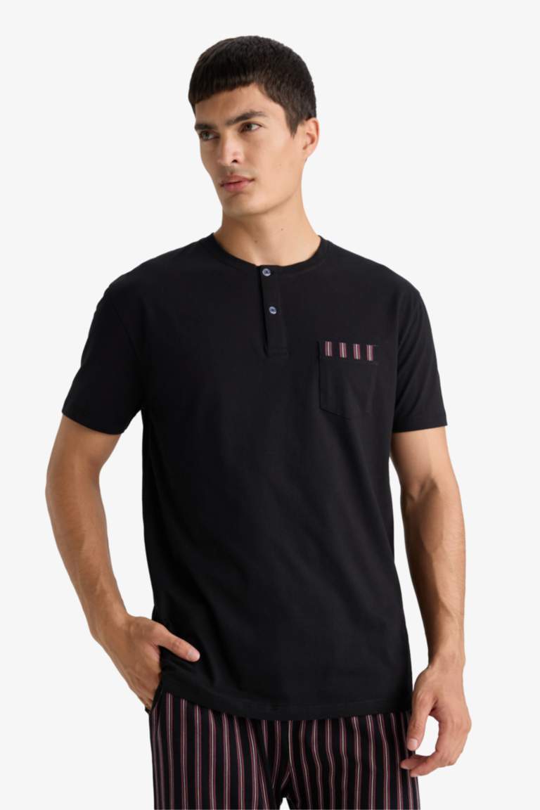 Regular Fit Striped Short Sleeve 2 Piece Set