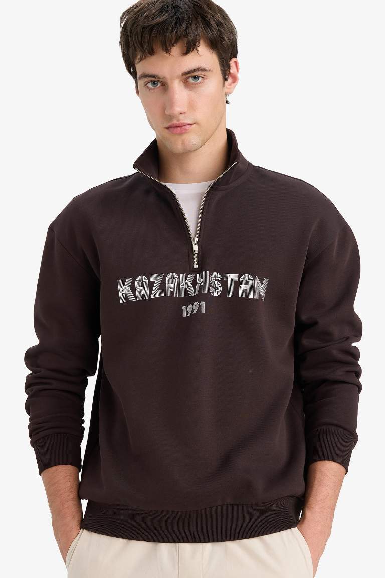 бокси фит орташа биік жаға Свитер