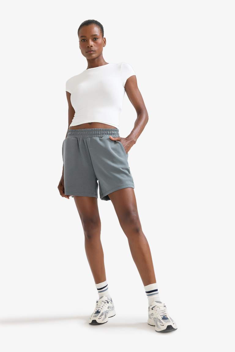 DeFactoFit Standart Fit Sporcu Kısa Paça Modal Şort