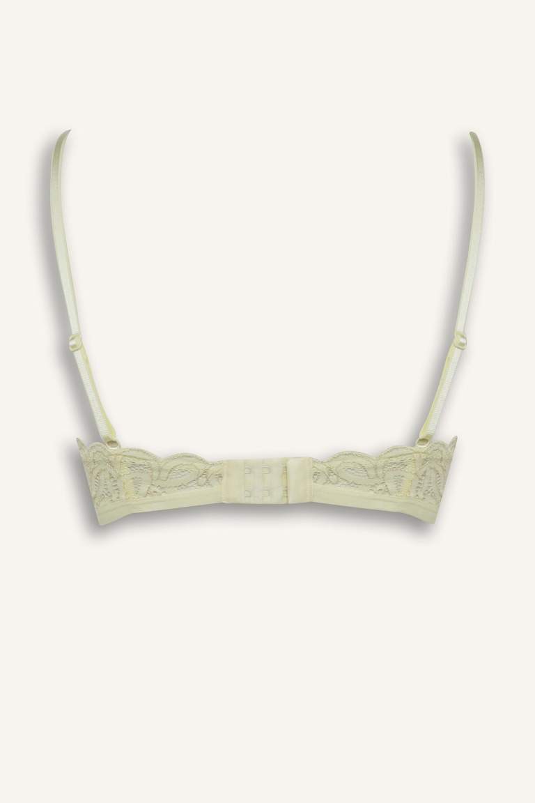 Simli Dantel Kapsız Pedsiz Balensiz Triangle Bra-Fall in Love