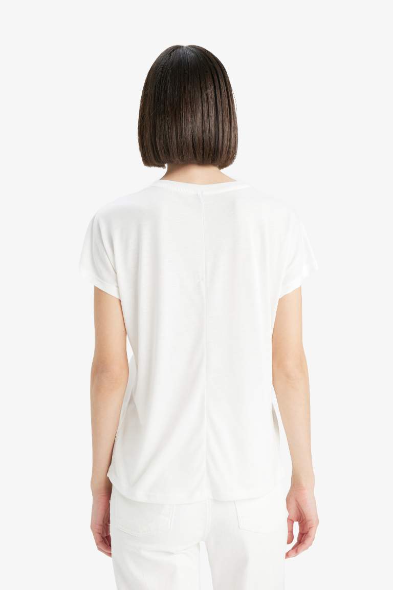 Crew Neck Floral Short Sleeve T-Shirt
