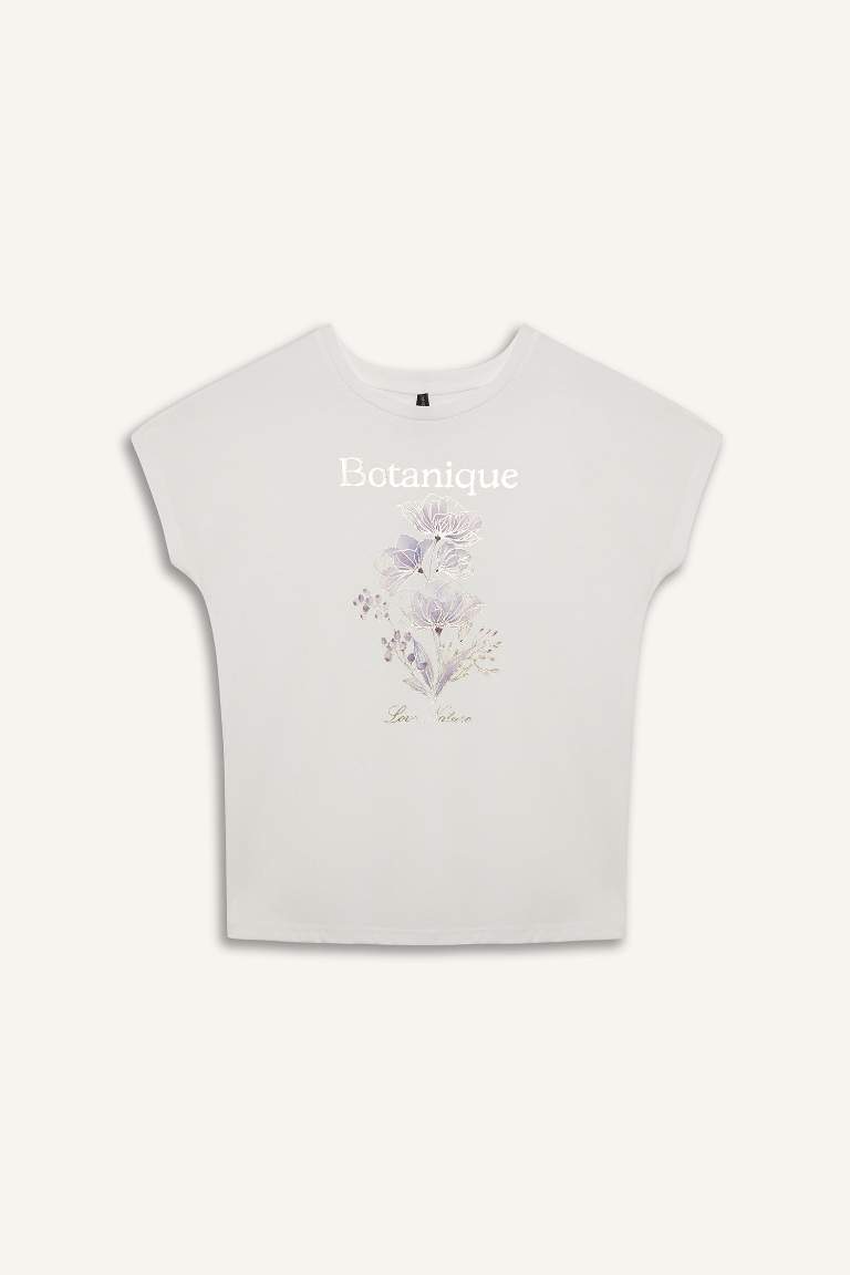 Crew Neck Floral Short Sleeve T-Shirt