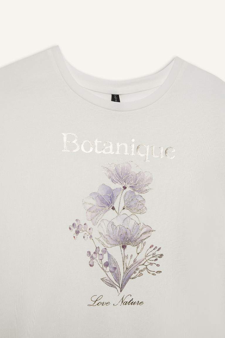 Crew Neck Floral Short Sleeve T-Shirt