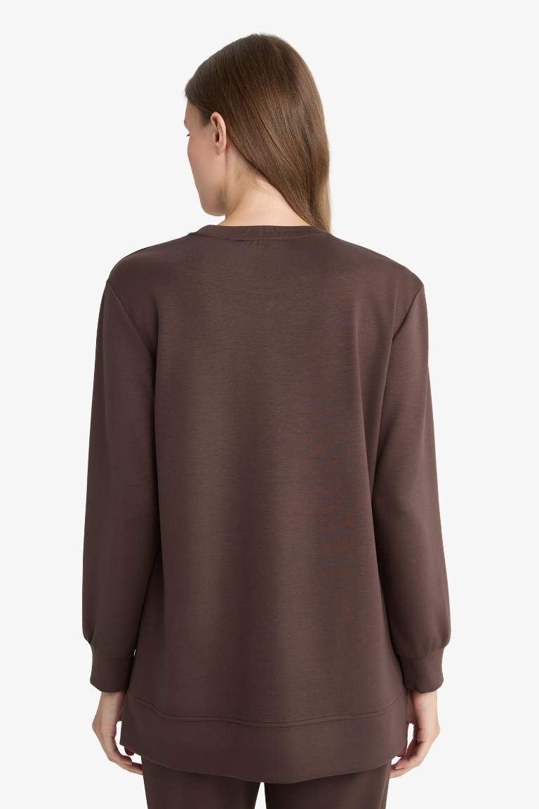 Regular Fit Crew Neck Long Sleeve Tunic